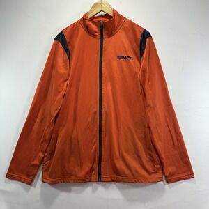 AND1 Jacket Mens M Orange Black Full Zip Track Athletic Basketball Vintage Y2K
